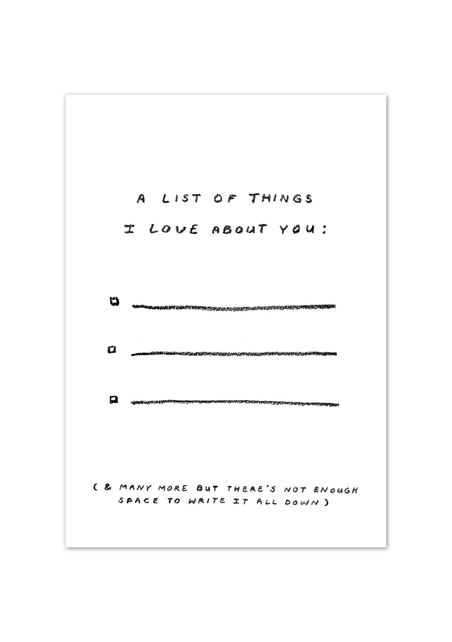 A List of Things I Love About You